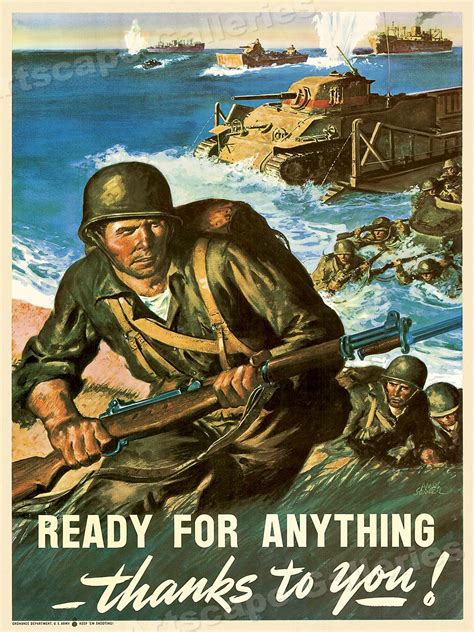 18x24 Ready For Anything Vintage Style Wwii Army War Poster United
