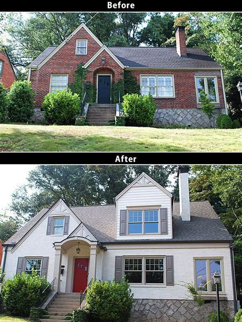 In the before you can see we definitely did some exterior work before we painted the brick. Before & After: painting a brick house. love the window boxes - Before V After