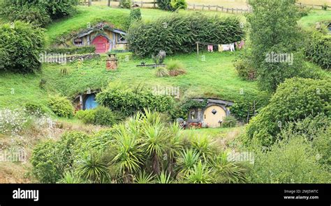 Hobbiton Village Matamata New Zealand Stock Photo Alamy