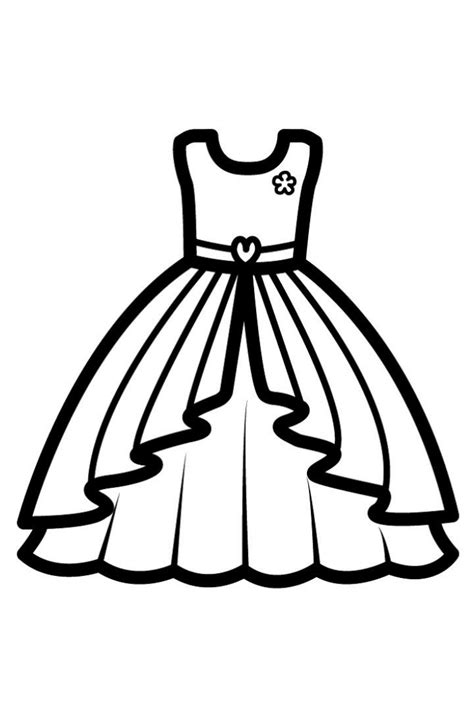 Coloring Dress Pages Wedding Fancy Dresses Kids Printable Getcolorings