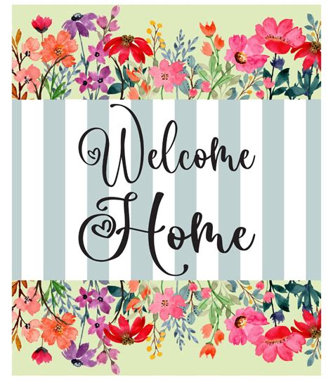 Welcome Home Blue Stripes Wreath Sign Wreath Rail Hot Mesh Mom Shop