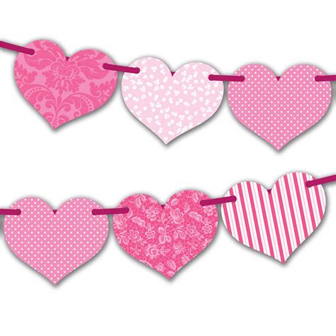 Free Printable Valentine Pink Heart Bunting Creative Center