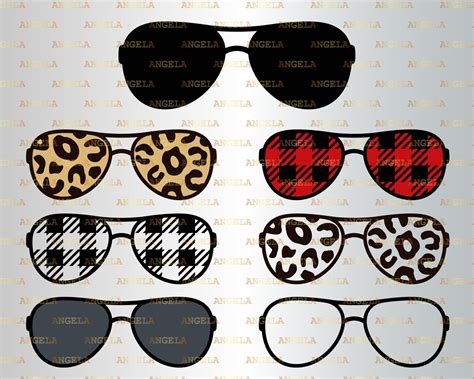 Sunglasses Svg Bundle Aviators Svg Leopard Sunglasses Plaid Etsy