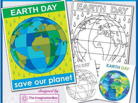 Earth Day Poster And Globe Doodle Colourful Art Activity Pack