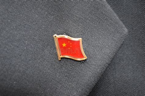 China Flag Lapel Pin On A Suit Stock Image Image Of Collection