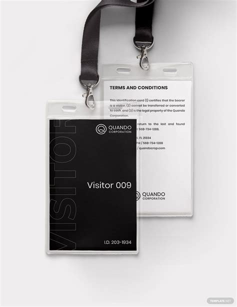 Visitor Id Card Templates Design Free Download