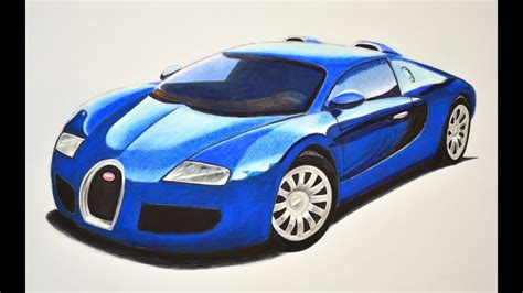 How To Draw A Bugatti With Colors How To Draw A Super Car Youtube