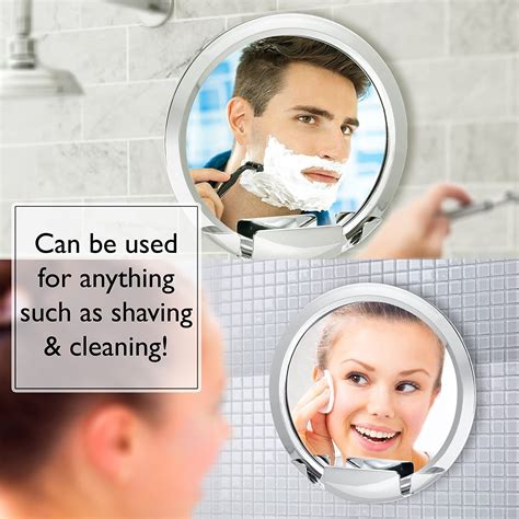 Fogless Shower Mirror For Shaving With Razor Hook Strong Suction Cup True Fog Free Anti Fog
