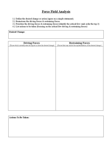 force field analysis template 12 free templates in pdf word excel download