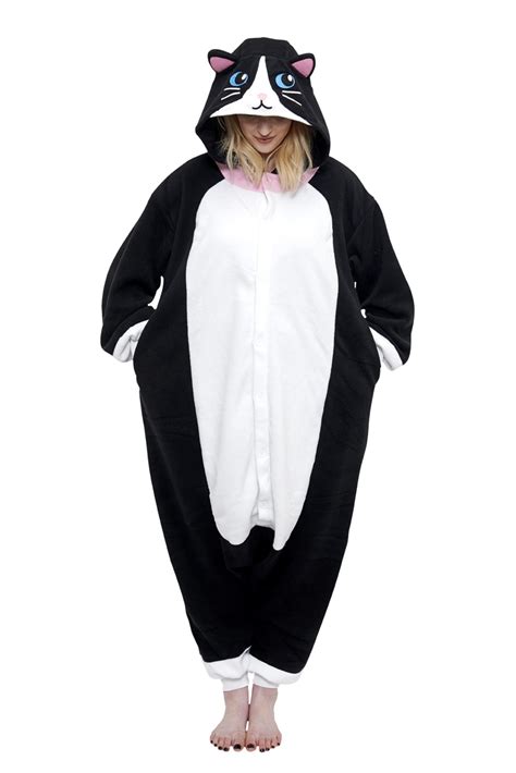 Soft and comfortable one piece onsies and kigurumi for men and women let yourself be captivated by the beauty of our splendid onesie pajamas that will delight the hearts of young and old ones! Black Cat Onesies | Adult Black Cat Onesie | KIGU