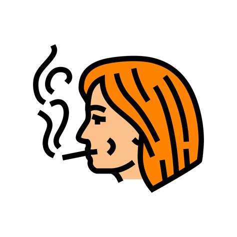 female smoking cigarette color icon vector illustration 21754429 Vector