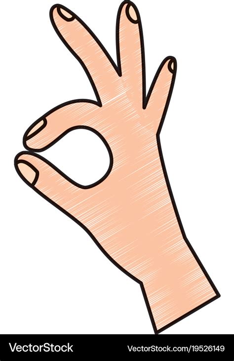 Three Fingers Up Ok Hand Gesture Icon Image Vector Image