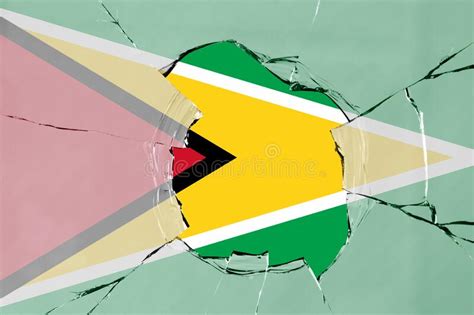 3d Flag Of Guyana On Glass Stock Illustration Illustration Of Nation