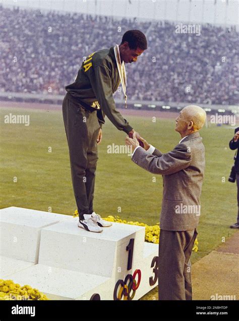 Abebe Bikila Shown Receiving The Gold Medal In Tokyo On Oct 21 1964
