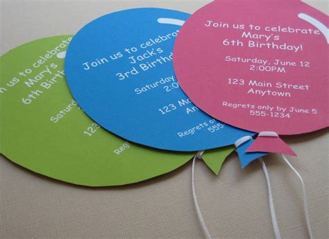 Personalized Balloon Party Invitations By Teapartydesigns On Etsy