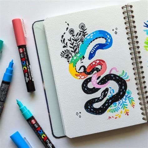 Colorful snakes 마커 아트 스케치북 미술 스케치북
