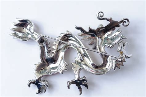 Boucher Enameled Chinese Dragon Pin Brooch On Antique Row West Palm