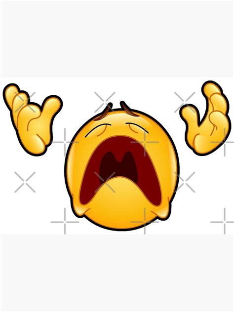 Emoji Disappearing Funny Meme Sad Screaming Angry Face Poster For