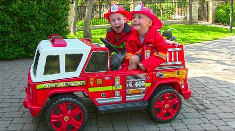 Little tikes toddle tots vintage african american fireman firefighter truck tot. Ride On Fire Engine for Kids - Unboxing, Review and Riding ...