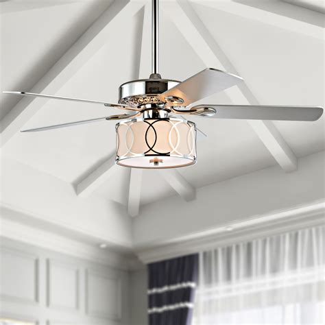 These fans are usually bright, colorful, and playful. Circe 52" 3-Light Drum Shade LED Ceiling Fan With Remote ...