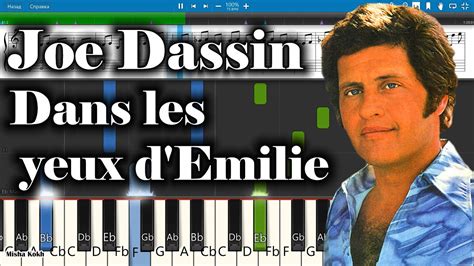 Joe Dassin Dans Les Yeux D Emilie Piano Tutorial Sheets Midi Synthesia Youtube