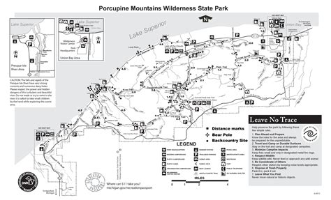 Hiking map, State parks, Thru hiking