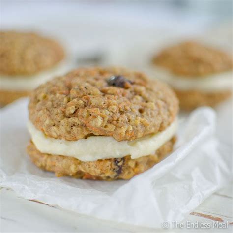 Oatmeal Carrot Whoopie Cookies With Cream Cheese Frosting Cream Cheese