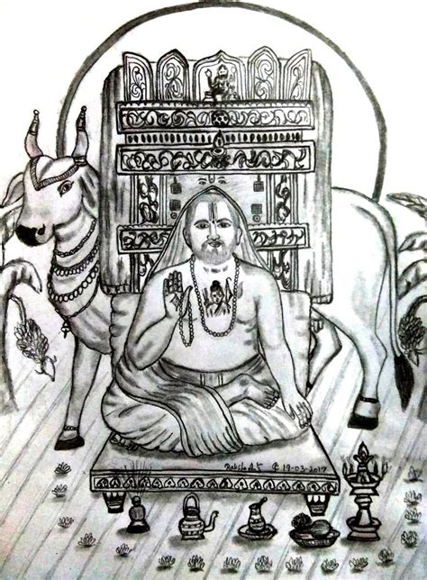 Pencil Drawing Sri Ragavendra Swami Pencil Drawings Drawings