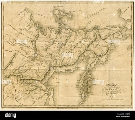 Mapa De La Parte Oriental De Siberia Kamtchatka Durante El Año 1823