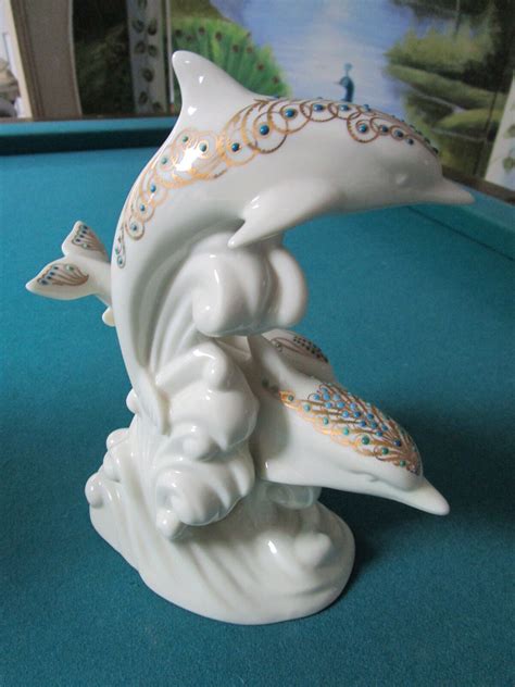 Lenox Jewel Collection Frolicking Dolphins 9 Tall Ebay