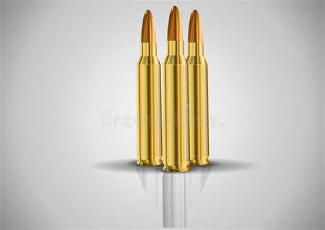 Stylish Cartridgevector Image Of A Set Of Ammunition