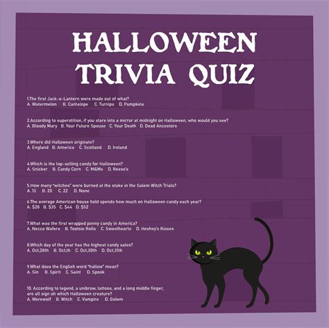 General halloween trivia questions · 1. 7 Best Images of Printable Halloween Trivia And Answers ...