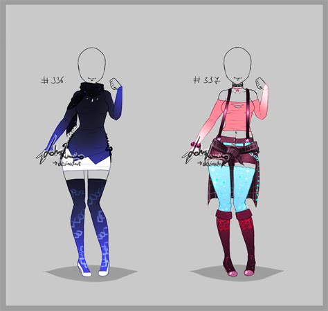 Outfit Design 336 337 Open By Lotuslumino On Deviantart Outfits
