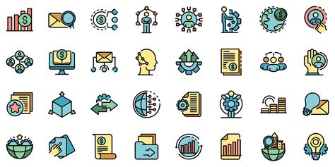 Restructuring Icons Set Vector Flat 8822034 Vector Art At Vecteezy