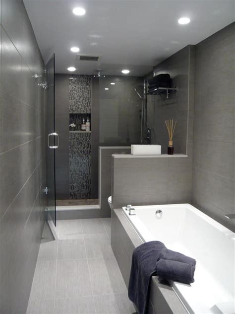 The more light you have, the cooler this gray will appear. 25 Gray And White Small Bathroom Ideas