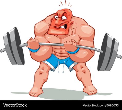 Muscle Man Funny Cartoon And Character Royalty Free Vector
