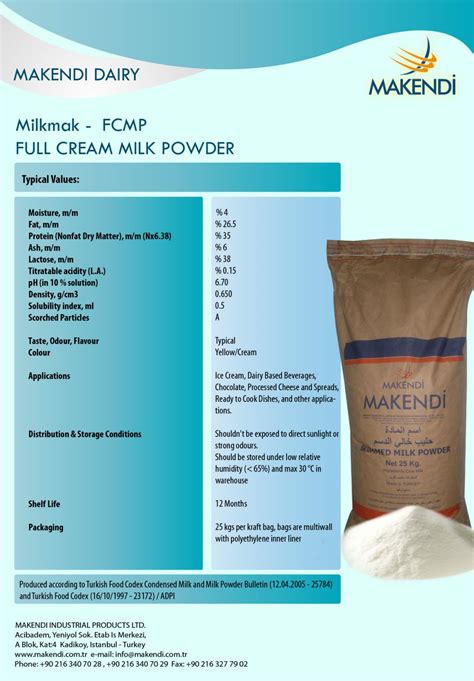 Full Cream Milk Powder Makendi Worldwide