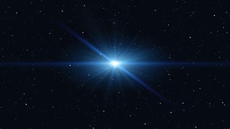 Bright Star Shining And Dark Space With Stars Motion Background