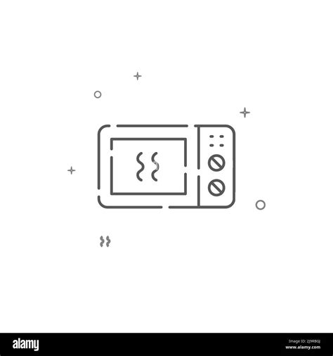 Microwave Oven Simple Vector Line Icon Symbol Pictogram Sign