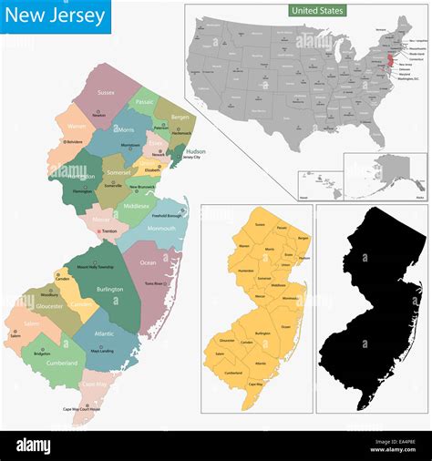 New Jersey Map High Resolution Stock Photography And Images Alamy