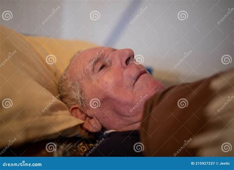 Old Man Lying In Bed Stock Image Image Of Bedroom Senior 215927237