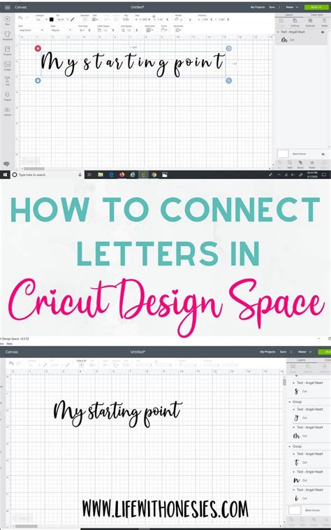 How To Connect Letters In Cricut Design Space To Make Cursive Words