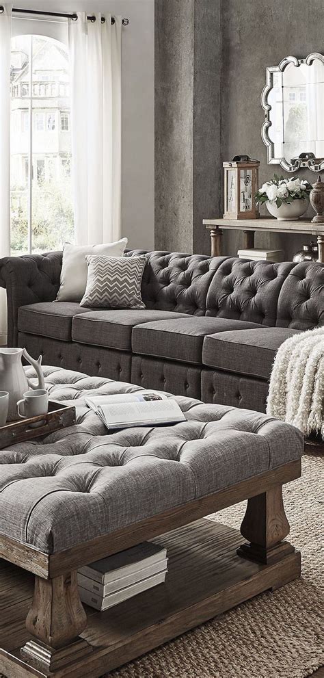 Enjoy free shipping on most stuff, even big stuff. Grey Farmhouse Sofa in Linen or Velvet | Rustic Living ...