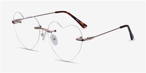 Amore Heart Golden Rimless Eyeglasses Eyebuydirect