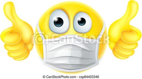Thumbs Up Emoticon Emoji Ppe Mask Face Icon An Emoticon Emoji Cartoon