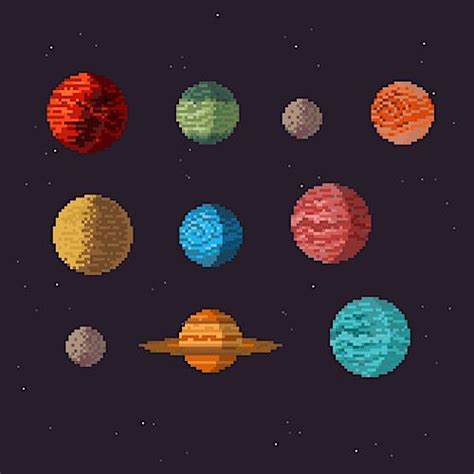 Pixel Art Planets Space Art Pixel Art Landscape Pixel Art Tutorial