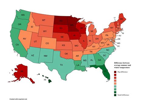 Us States With Biggest And Smallest Difference Maps On The Web