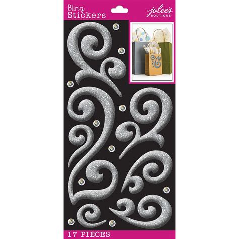 Jolee S Boutique Themed Stickers Silver Puffy Flourish Bling Michaels