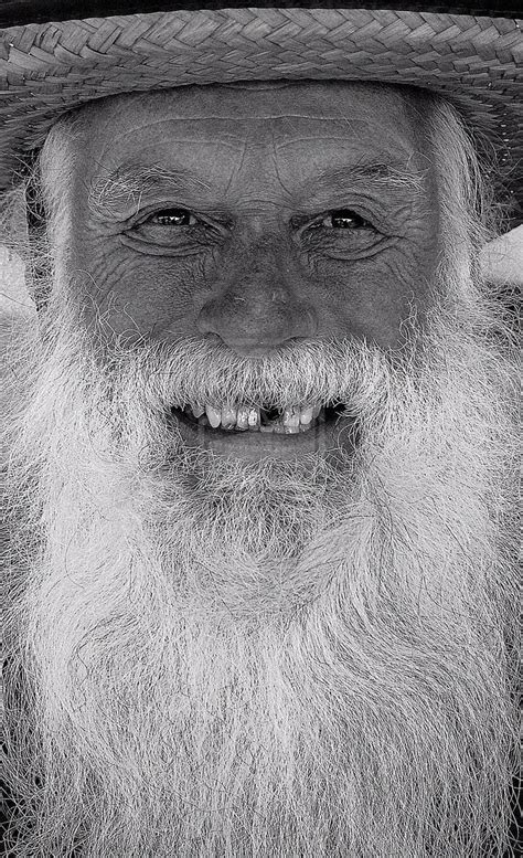 Old Man With Long White Beard Black And White Picture Wall Beard
