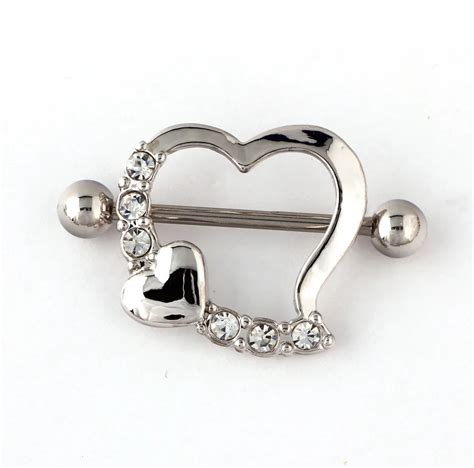 Buy 12pcs 14g Nipple Shield Rings Barbells 14g Love Heart Nipple Rings Sexy